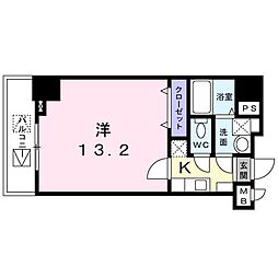 シャンス栗林公園 1Kの間取図画像