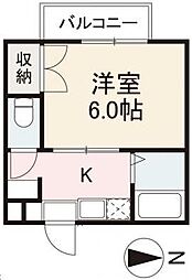 ピューアーハイツ 1Kの間取図画像