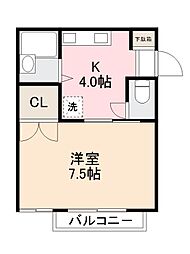コーポビジョン 1Kの間取図画像