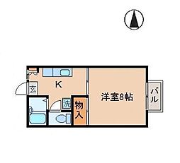 リッチモンド屋島 1Kの間取図画像