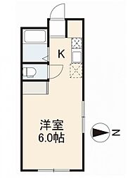 アバンダン栗林 1Kの間取図画像