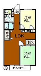 フォブール松縄 2LDKの間取図画像
