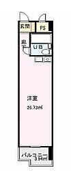 ダイアパレス桜町 ワンルームの間取図画像