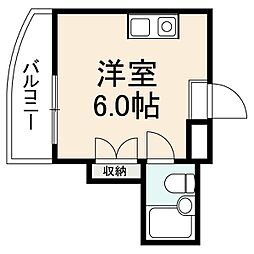 第2オリエントハイツ ワンルームの間取図画像