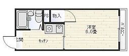 中央コーポ 1Kの間取図画像