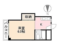 ふじハイツ 1Kの間取図画像