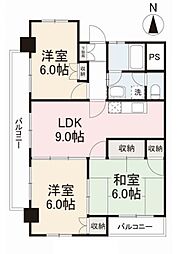 阿部ロイヤルハイツ 3LDKの間取図画像