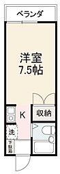 スバルハイツ 1Kの間取図画像
