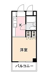 エステート番町ハウス ワンルームの間取図画像