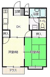 エルディム藤 2DKの間取図画像