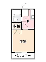 宮脇コーポ 1Kの間取図画像