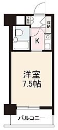 ダイアパレス築地 1Kの間取図画像