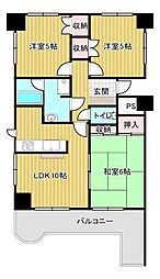 ベルメール香西 3LDKの間取図画像