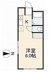アバンダン栗林 1Kの間取図画像