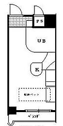 ラ・パルフェ・ド・コリドール ワンルームの間取図画像