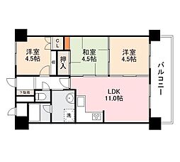 花房住宅国分寺賃貸マンション 3LDKの間取図画像