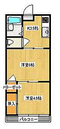 コーポK 2Kの間取図画像