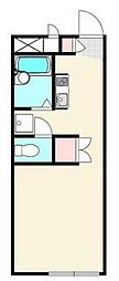 レオパレスリバーサイドT・M・I 1Kの間取図画像