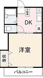 クレイドル武田 1DKの間取図画像