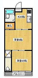 コーポK 2Kの間取図画像