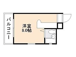 都市開発ビル ワンルームの間取図画像