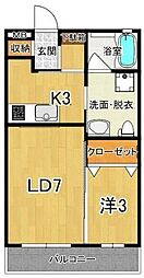 サクシードU.2 1LDKの間取図画像