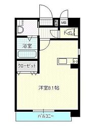 なかよしマンション塩上 1Kの間取図画像