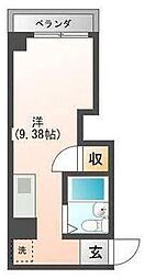 岩清尾マンション ワンルームの間取図画像
