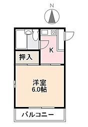 コート紙町7 1Kの間取図画像