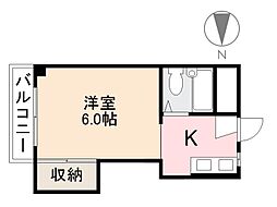 ふじハイツ 1Kの間取図画像
