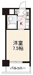 ダイアパレス築地 1Kの間取図画像