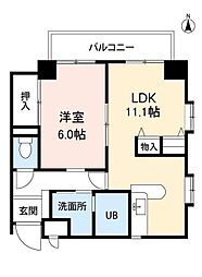 アーバンステイツ上福岡 1LDKの間取図画像