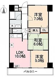 第1星野ビル 3LDKの間取図画像