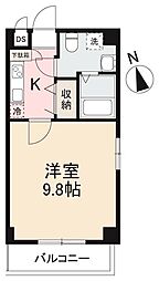プレシャスタイム中央町ツインタワー北 1Kの間取図画像