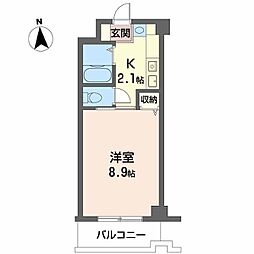 泉川マンション 1Kの間取図画像