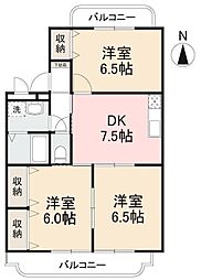 ディアコートK 3DKの間取図画像