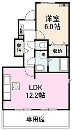 アクア勅使 1LDKの間取図画像