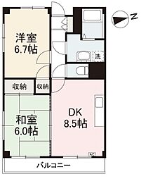 ドマーニ太田 2DKの間取図画像
