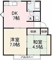 コーポラス一井 2DKの間取図画像
