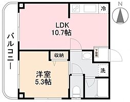 Yビル 1LDKの間取図画像