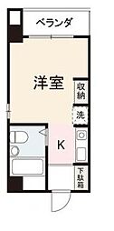 アパルトマン成合 ワンルームの間取図画像