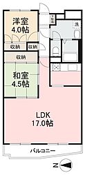 イトーピア高松41～47号北棟 2LDKの間取図画像