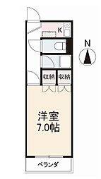 ハイツサンライン 1Kの間取図画像