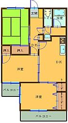 カネヒロハイツ 3DKの間取図画像