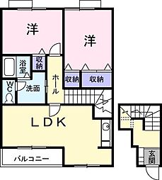 レジデンス・FA 2LDKの間取図画像
