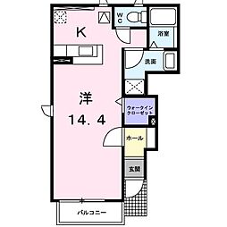 ヌーベル・シェトワA棟 ワンルームの間取図画像