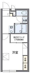 レオパレスTAKESHIRO 1Kの間取図画像