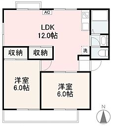 ロイヤルクレインハイツI 2LDKの間取図画像
