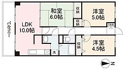 スカール牧野 3LDKの間取図画像