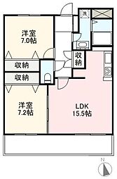 ロイヤルハイムRR 2LDKの間取図画像